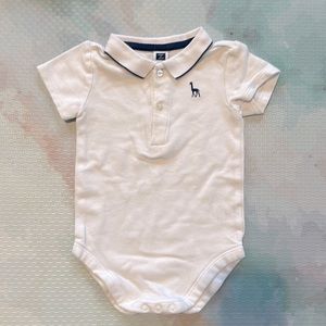 Janie and Jack Button-Up Collared Onesie - White (6-12mos)